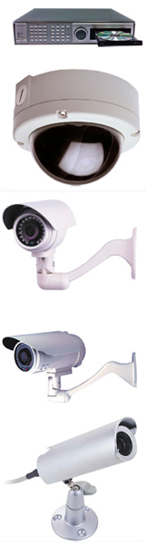 Différents caméras intérieures et extérieures